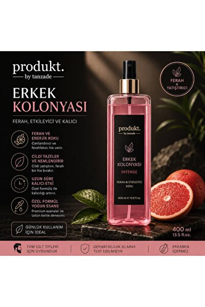 produkt by tanzade Intense Erkek Kolonyası 400 ml – Ferah ve Enerjik Greyfurt...