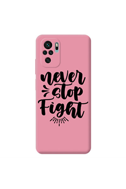 Other Xiaomi Redmi Note 10S Never stop fight Pink Colored Silicone TPU Θήκη