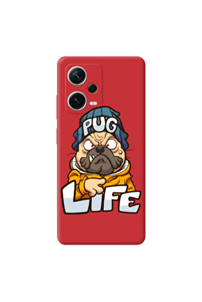 Other Xiaomi Poco X5 Pug Life 2 Red Colored Silicone TPU Θήκη