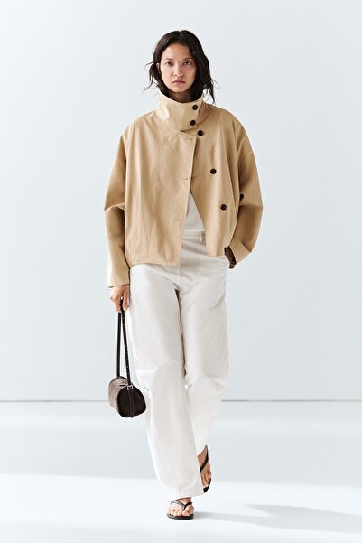 Massimo Dutti Pile detaylı dik yaka bomber ceket