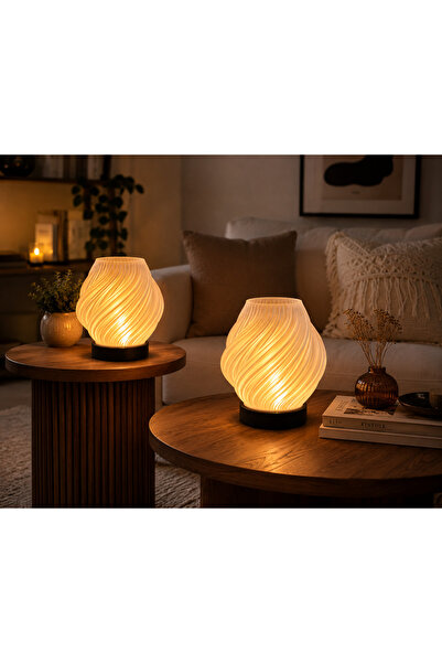 BlockandBricks 2 Adet Spiral Kablosuz Masa Lambası 11 x 13 cm Tealight LED Iş...