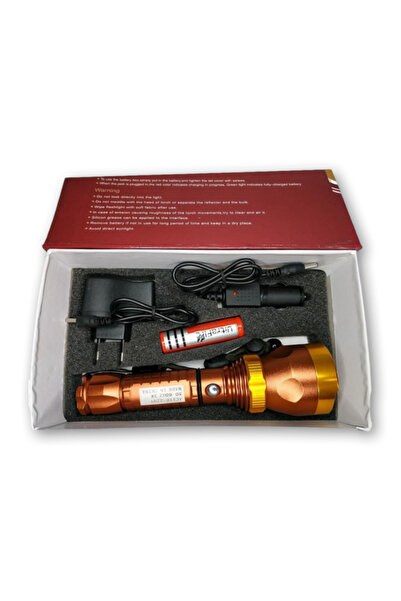 Other Powerful Gold Metal Flashlight with 3 Lighting Modes and Rechargeable B...