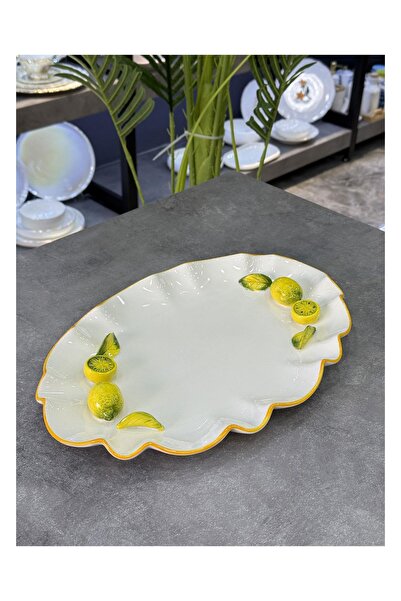 Doğudeko Italian Style Oval Retro Lemon Serving Dish