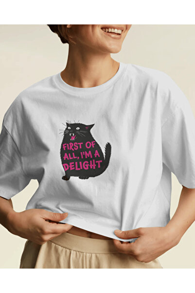 buzagi tasarım ürünleri I'M a Delight Unisex White Regular T-Shirt