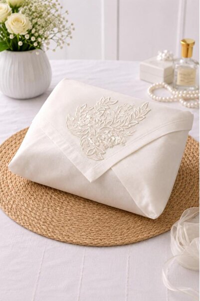 Çeyiz Diyarı Seval Saten Luxury Engagement Bundle 90X90 cm Cream