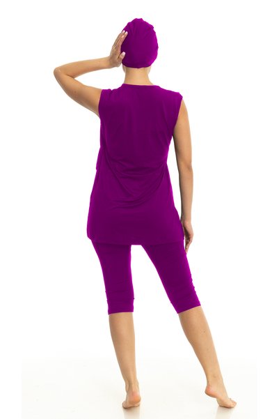 Differend Zero Sleeve Semi-Hijab Swimsuit