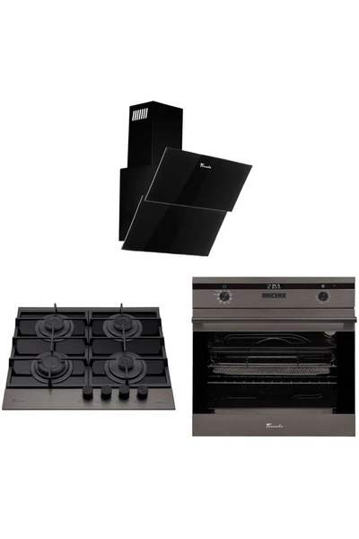 Tornado Eclipse set 3 piese Inox-Sticla Neagra