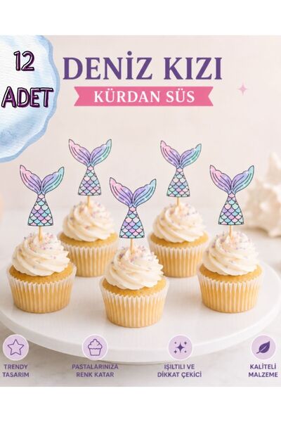 P&B COLLECTION WORKSHOP Deniz Kızı kuyruk Kız Erkek Çocuk Maket Pasta Kürdanı...