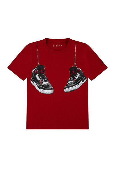 Nike JDB AJ3 SHOE STRINGS Çocuk Kırmızı Tişört 95F483-R78
