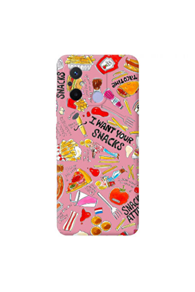 Other Xiaomi Redmi 12C Snack attack Pink Colored Silicone TPU Θήκη