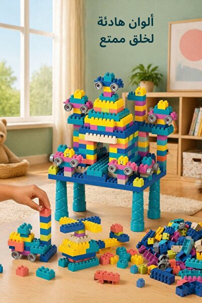 Generic 360 Abs Building Blocks Table Set Double Sided Storage Drawing Sand W...
