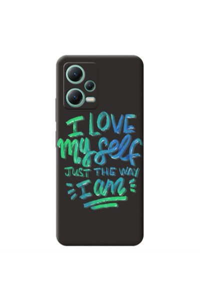 Other Xiaomi Redmi Note 12 Pro 5G I Love My self Black Colored Silicone TPU Θήκη