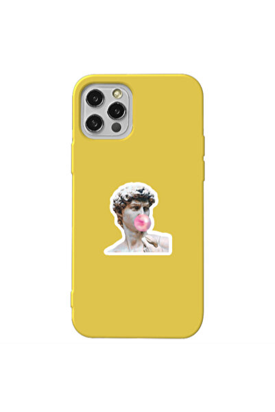 Other Apple iPhone 12 Pro Max Bubble Yellow Colored Silicone TPU Θήκη
