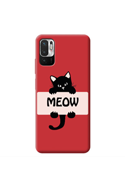 Other Xiaomi Redmi Note 10 Pro 5G Meow Red Colored Silicone TPU Θήκη