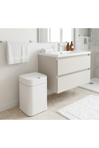 Besa Hareket Sensörlü Beyaz Mutfak Çöp Kovası Banyo Çöp Kovası 22 Lt