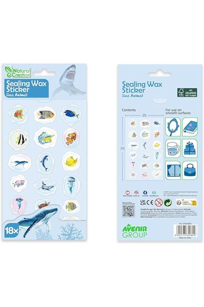 AVENİR Sealing Wax Stickers Sea Animal 10 Pack | Ages 3+