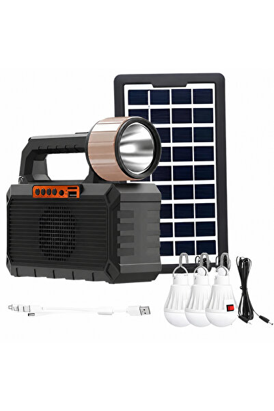 zola Solar lighting kit, 3 LED bulbs, flashlight, powerbank, wireless speaker...