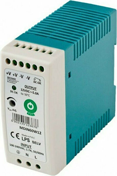Mpl Τροφοδοτικό Ράγας DIN 5Α/12V/60W