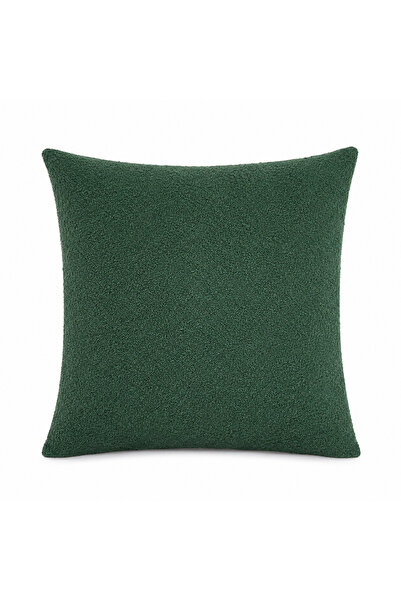 NURHAN HOME COLLECTION Verde Plain Throw Pillow Cover - Textured Fabric Singl...