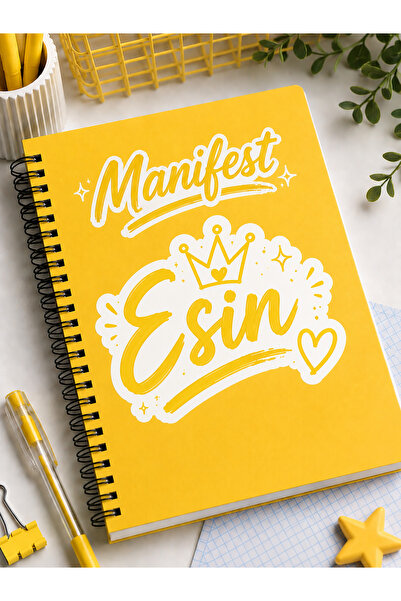 MANİFEST Kişiye Özel İsimli Spiralli Defter | A5 Okul, Günlük ve Ofis Defteri...
