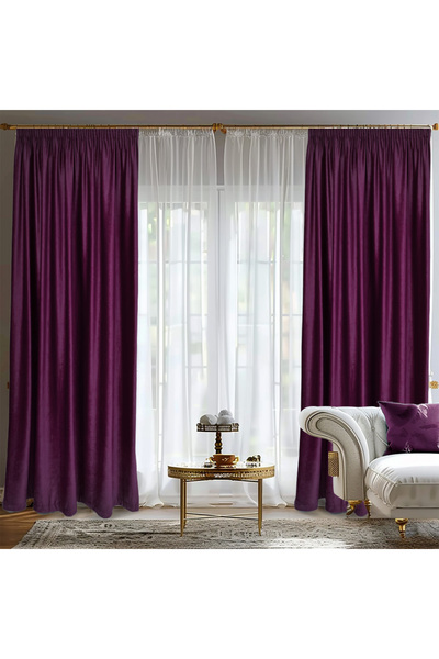 ArasyaHome Draperie de Catifea Semi-Opaca 70% Visiniu