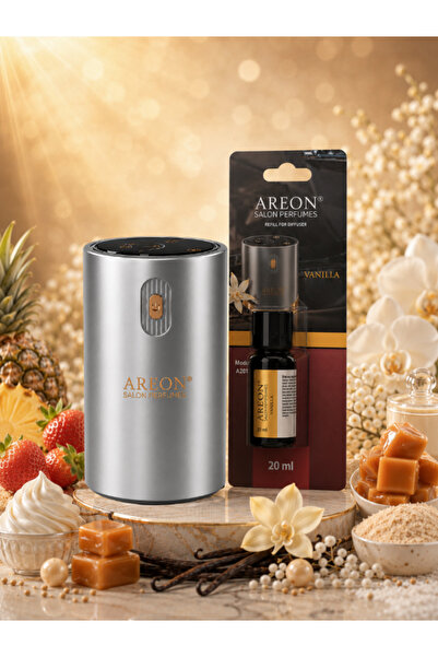 Areon Aromatik Difüzör Gümüş (Klasik Metal) + Vanilla