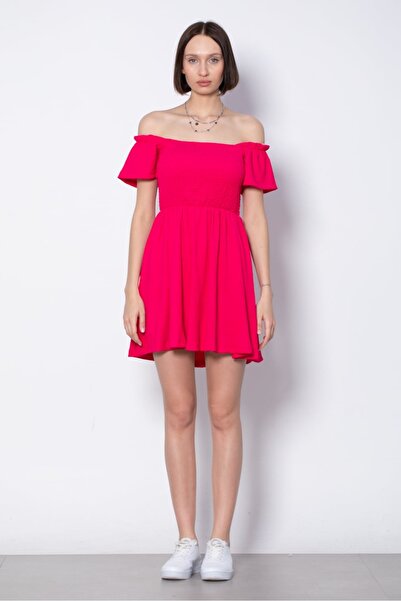 BERRU PAZARLAMA Puff Sleeve Waist Gathered Mini Dress