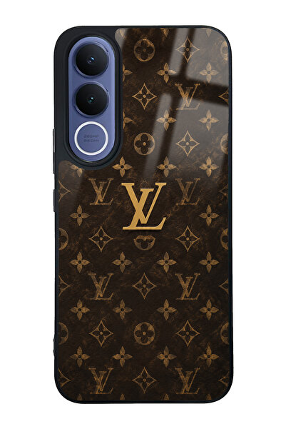 Spoyi Vivo V70 FE Brown Gold LV Tasarımlı Glossy Telefon Kılıfı