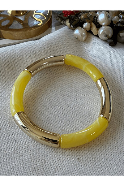 mosmoda Sarı Gold Esnek Bileklik