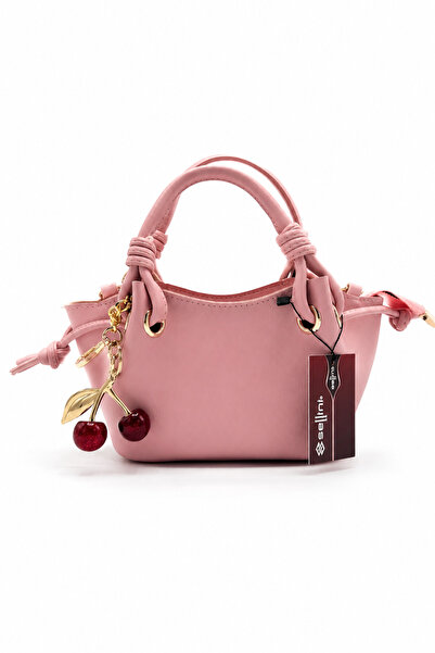 Sellini Cherry Women's Pink Hand and Shoulder Bag with Cherry Charm Accessory