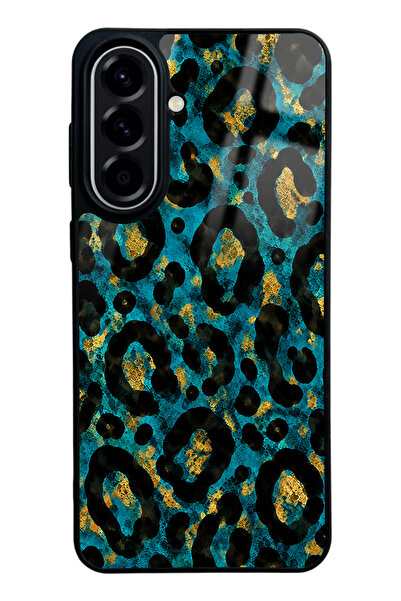 Spoyi Samsung A57 Blue Leopar Tasarımlı Glossy Telefon Kılıfı