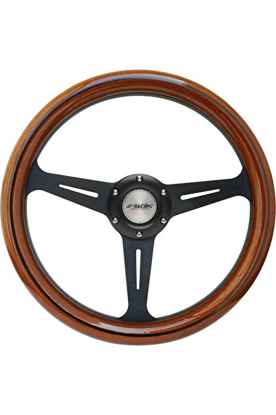 Simoni Racing Ξύλινο τιμόνι αυτοκινήτου τριών ακτίνων με διάμετρο 35 εκ. και ...