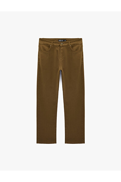Koton Normal Waist Cotton Pocketed Straight Fit Jean Trousers - Mark Jean