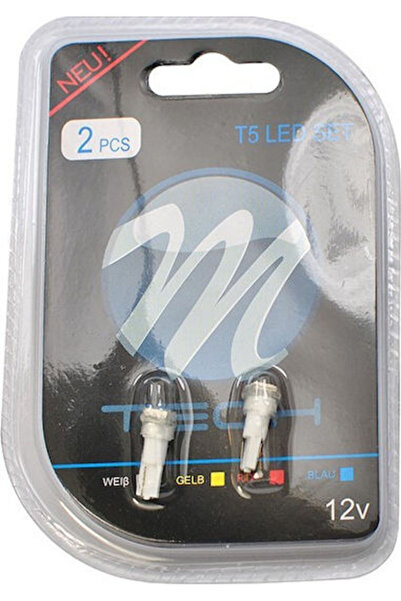 M-TECH Λάμπες Αυτοκινήτου & Μοτοσικλέτας T5 LED 12V 0.24W 2 τεμάχια
