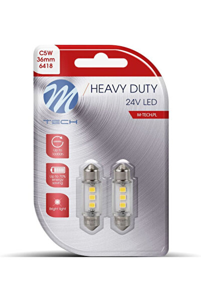 M-TECH Λάμπες Φορτηγού C5W LED Λευκές 24V 2 τεμάχια