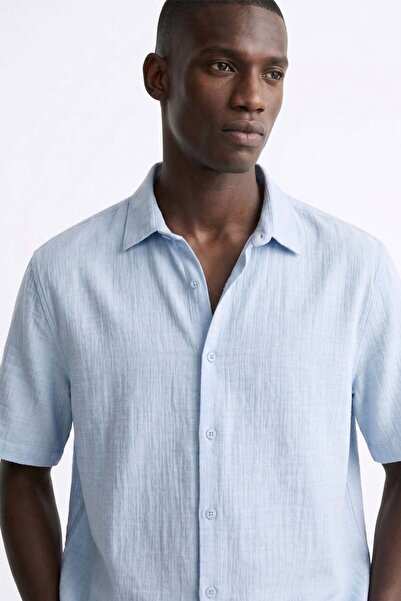 BARRELS AND OIL Men's short sleeve shirt - ice blue