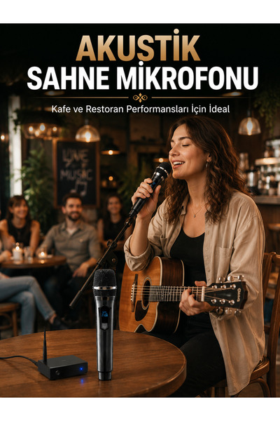 Clevora Çift Kablosuz El Mikrofonu Net Ses Kalitesi ve Dijital Gösterge