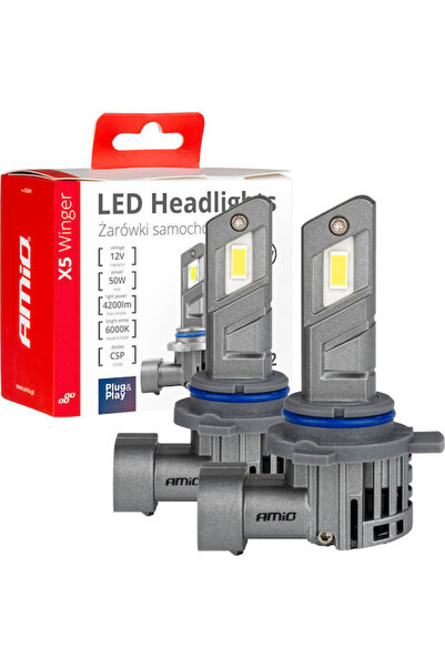 AMIO Λάμπες Αυτοκινήτου X5 Winger HIR2-9012 Canbus LED 6000K Ψυχρό Λευκό 12V ...
