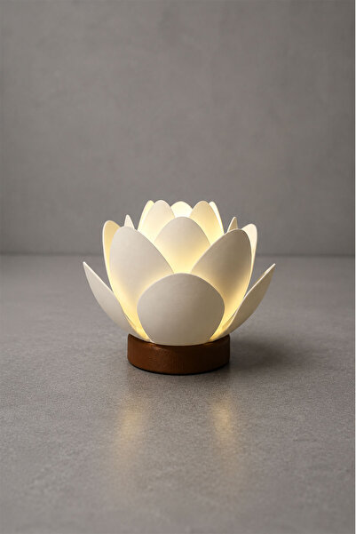 Croitacraft Lotus Çiçeği LED Mumluk - Dekoratif Gece Lambası - Moren Şık mini...