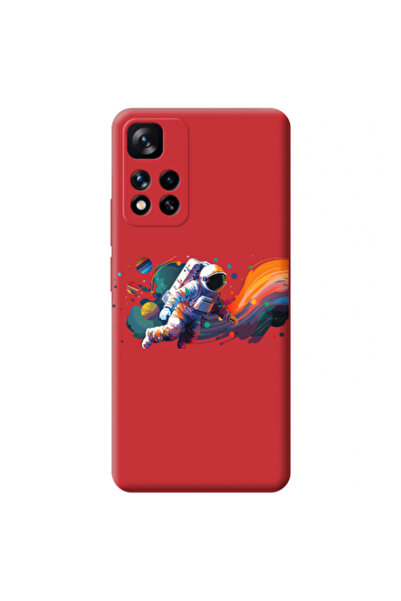 Other Xiaomi Redmi Note 11 Pro 5G Rainbow Space Red Colored Silicone TPU Θήκη