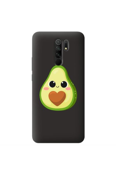 Other Xiaomi Redmi 9 Baby avocado Black Colored Silicone TPU Θήκη