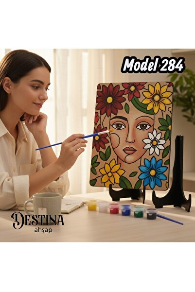 Mandala Boyama Seti- Ahşap Boyama- Model 284