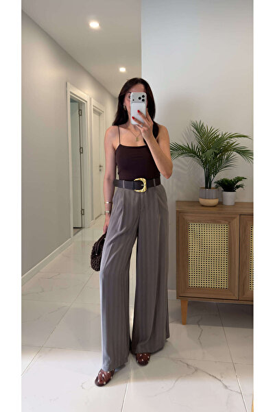 BİRCANÇİL Jodes Gray Belted Trousers