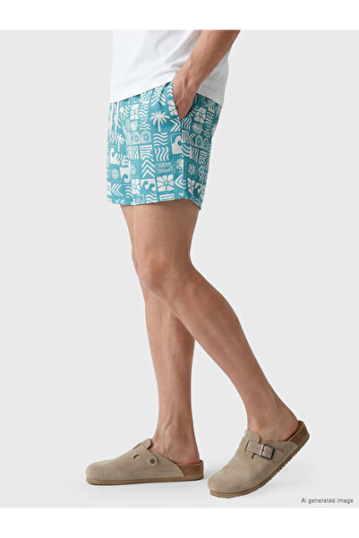 LC Waikiki Özmarka New Season Short Length Patterned Men's Swim Shorts