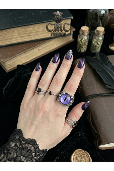 CMC Fashion Mor Gotik Göz Yüzük