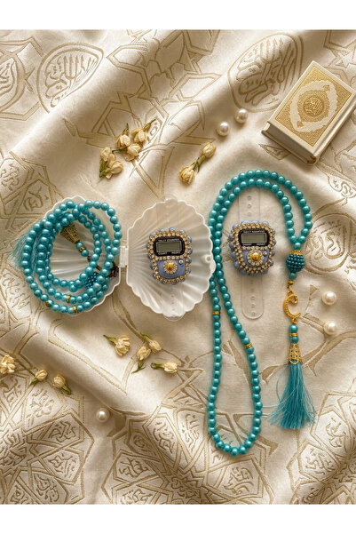 DUHA HAC 1O Piece Stone Zikirmatik and Tasbih Set in Mevlüt-Hac and Umrah-Dow...