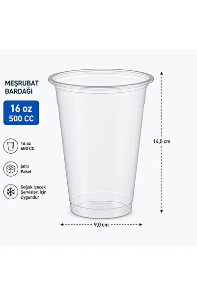 Universal Meşrubat Bardağı 16 oz 500 CC 50'li