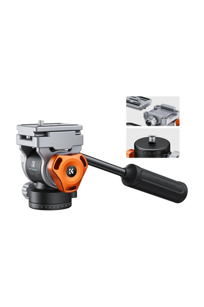 K&F CONCEPT Profesyonel Akışkan Video Tripod Başlığı | Sabit Tripod Akışkan Başlığı (Pan ve Tilt Için)