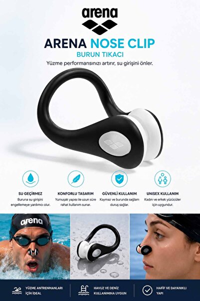 ARENA Nose Clip Unisex Siyah Burun Tıkacı – Profesyonel Yüzme Burun Klipsi – ...
