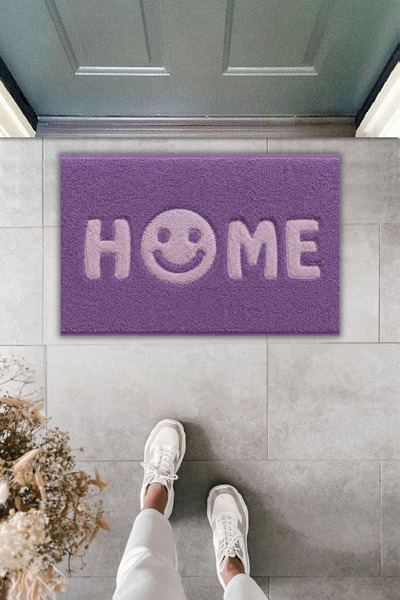 Dormot Dekoratif Dijital Paspas Kişiye Özel Tasarım Smile Home Mor Varyasyon ...